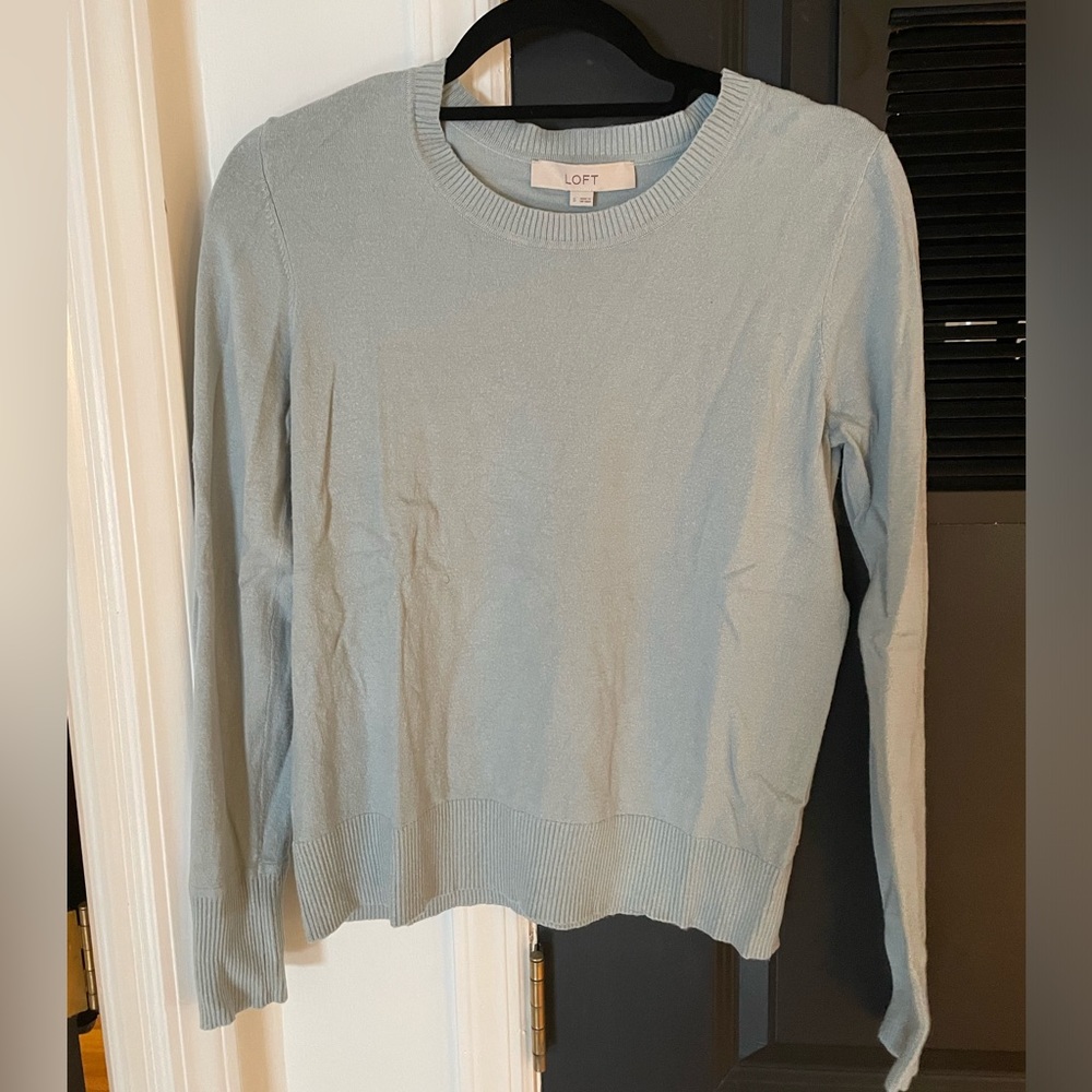 LOFT - Crew Neck Sea Foam Sweater